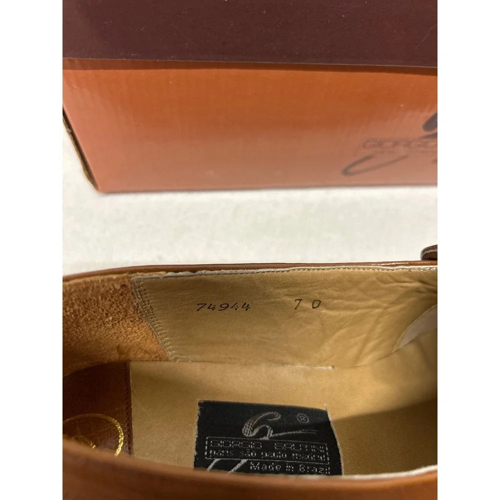 Giorgio Brutini Men's Brown Leather Tassel Loafer Dress Shoes 7D Box Pr‎ e-owned